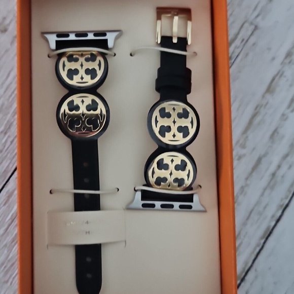 Tory Burch Accessories Tory Burch Designer Black Leather Watchband